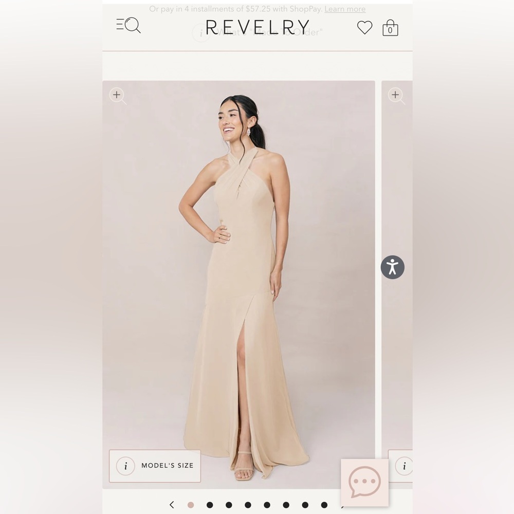Revelry Athena Chiffon Dress in Champagne
